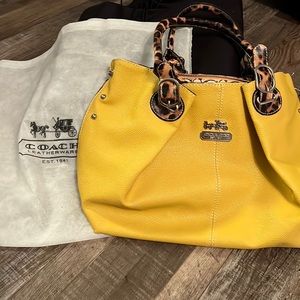 yellow coach shoulder bag